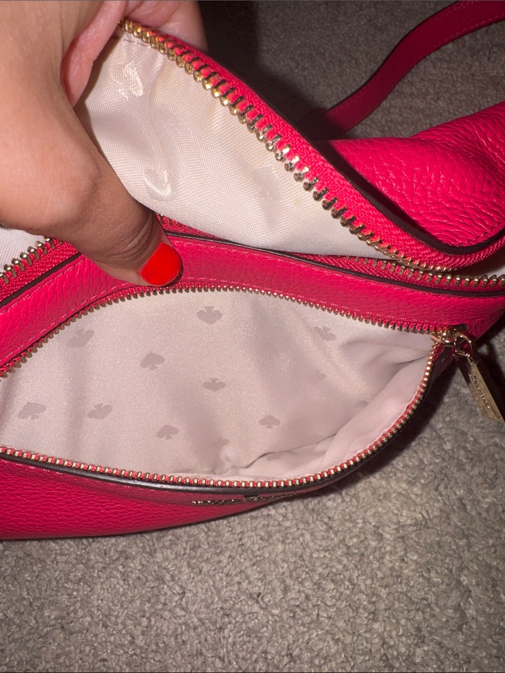 kate spade Hot Pink Pebble Leather Crossbody Belt Bag - Picture 5 of 6